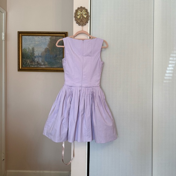 House of CB Cupid Pastel Lilac Pleated Cotton Mini Dress - Picture 5 of 7
